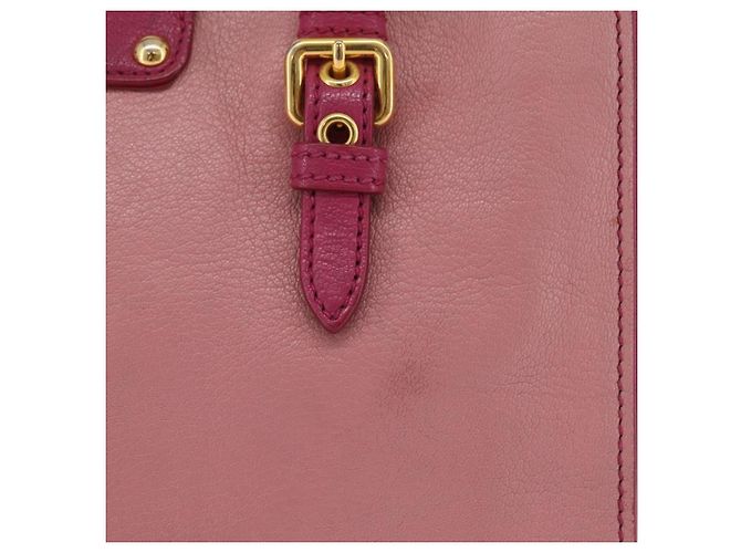 Borsa a mano Miu Miu Madras in pelle 2way Rosa Tono Oro Auth BA16083 - vista 3