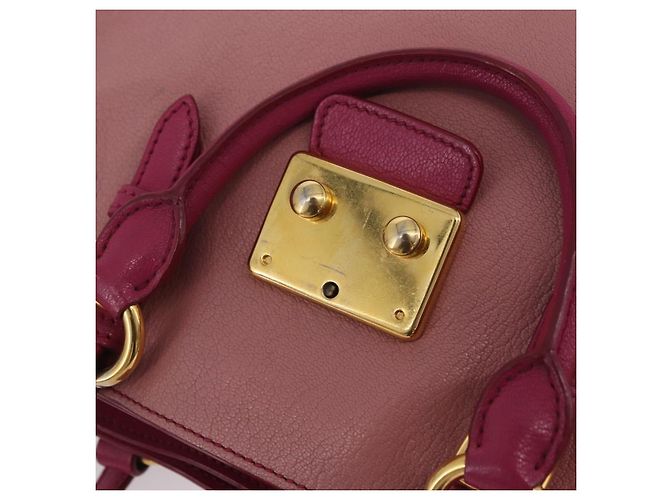 Borsa a mano Miu Miu Madras in pelle 2way Rosa Tono Oro Auth BA16083 - vista 30