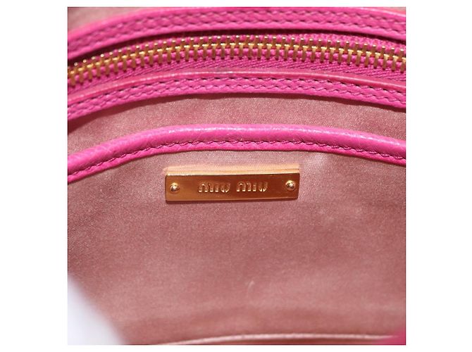 Borsa a mano Miu Miu Madras in pelle 2way Rosa Tono Oro Auth BA16083 - vista 31