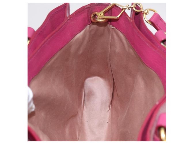 Borsa a mano Miu Miu Madras in pelle 2way Rosa Tono Oro Auth BA16083 - vista 32