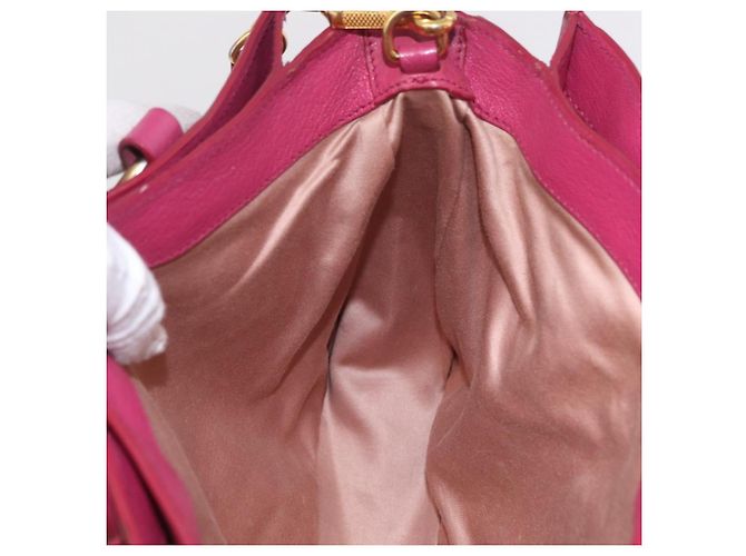 Borsa a mano Miu Miu Madras in pelle 2way Rosa Tono Oro Auth BA16083 - vista 33