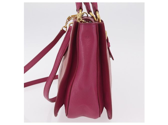 Borsa a mano Miu Miu Madras in pelle 2way Rosa Tono Oro Auth BA16083 - vista 4