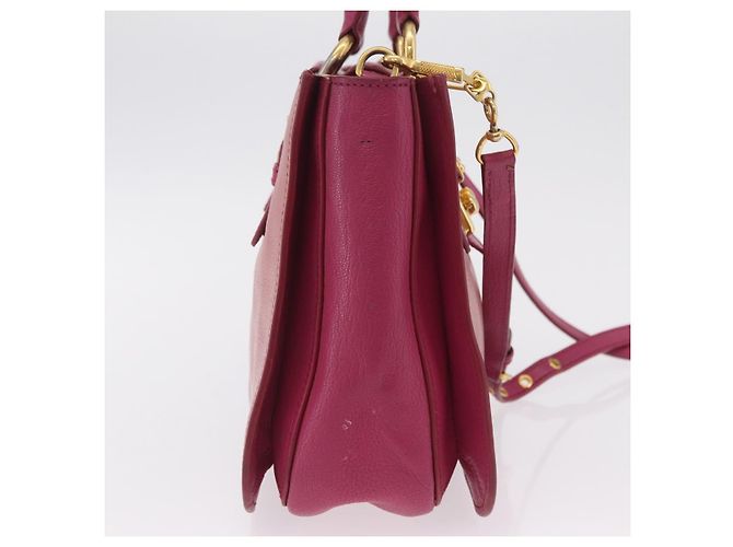 Borsa a mano Miu Miu Madras in pelle 2way Rosa Tono Oro Auth BA16083 - vista 5