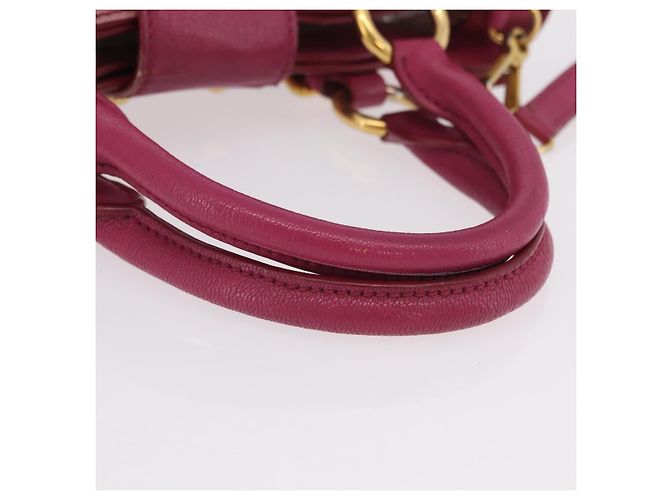 Borsa a mano Miu Miu Madras in pelle 2way Rosa Tono Oro Auth BA16083 - vista 8