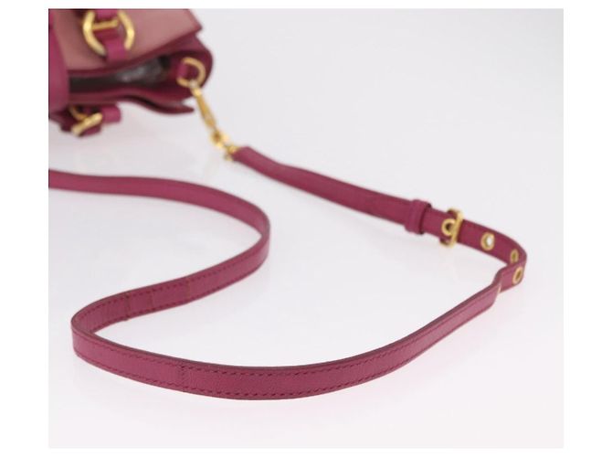 Borsa a mano Miu Miu Madras in pelle 2way Rosa Tono Oro Auth BA16083 - vista 9