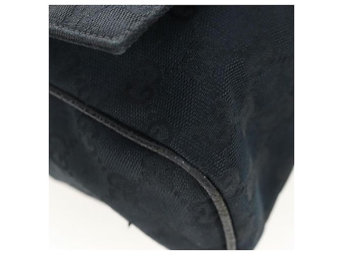 Bolsa de Ombro GUCCI GG Canvas Preta Prata 146236 Auth 205299V Preto - vista 16