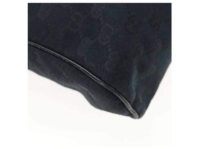 Bolsa de Ombro GUCCI GG Canvas Preta Prata 146236 Auth 205299V Preto - vista 18