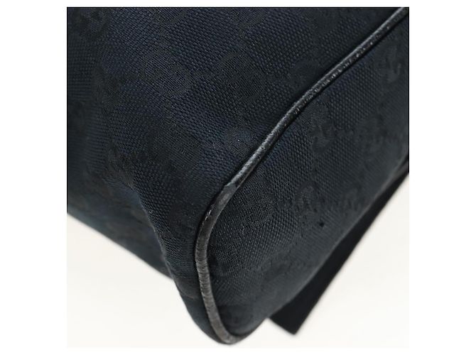 Bolsa de Ombro GUCCI GG Canvas Preta Prata 146236 Auth 205299V Preto - vista 19