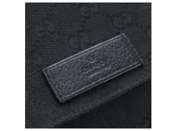 Bolsa de Ombro GUCCI GG Canvas Preta Prata 146236 Auth 205299V Preto - vista 20