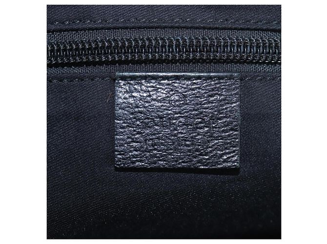 Bolsa de Ombro GUCCI GG Canvas Preta Prata 146236 Auth 205299V Preto - vista 22
