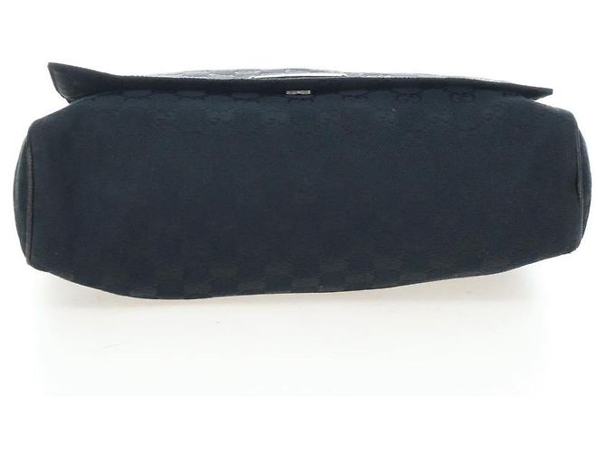 Bolsa de Ombro GUCCI GG Canvas Preta Prata 146236 Auth 205299V Preto - vista 5