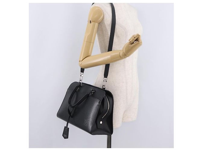 Borsa a mano LOUIS VUITTON Epi Vaneau MM Nera M51238 LV Auth ep16360V Nero - vista 30