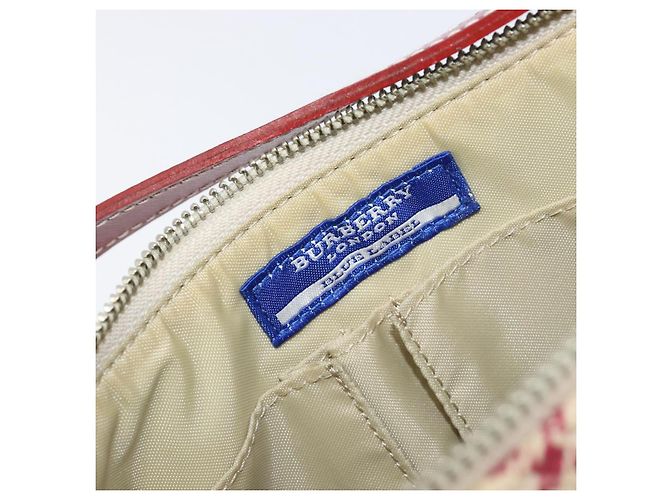 Borsa a mano BURBERRY Nova Check Blue Label Canvas Beige Silver Auth 205362V Argento - vista 11