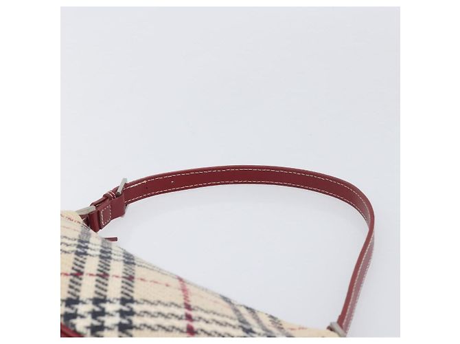 Borsa a mano BURBERRY Nova Check Blue Label Canvas Beige Silver Auth 205362V Argento - vista 14