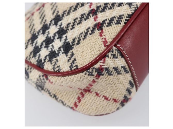 Borsa a mano BURBERRY Nova Check Blue Label Canvas Beige Silver Auth 205362V Argento - vista 16