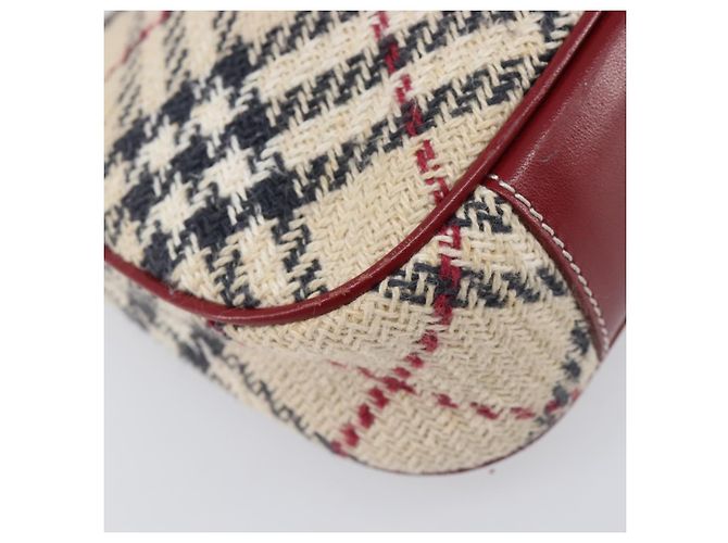 Borsa a mano BURBERRY Nova Check Blue Label Canvas Beige Silver Auth 205362V Argento - vista 18