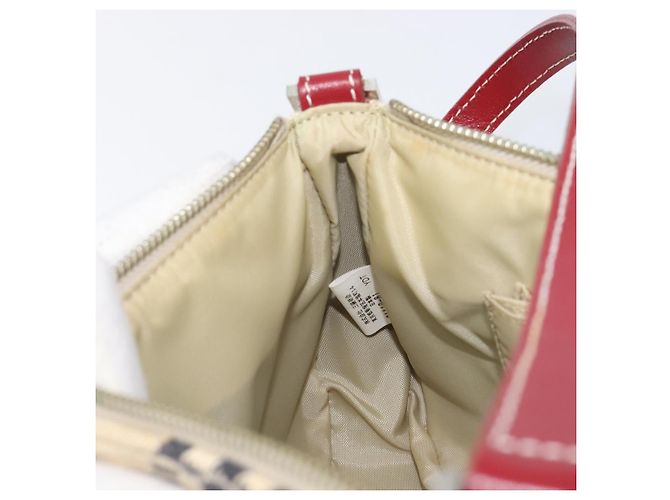 Borsa a mano BURBERRY Nova Check Blue Label Canvas Beige Silver Auth 205362V Argento - vista 21