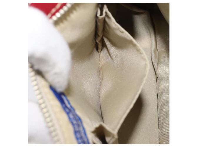 Borsa a mano BURBERRY Nova Check Blue Label Canvas Beige Silver Auth 205362V Argento - vista 22
