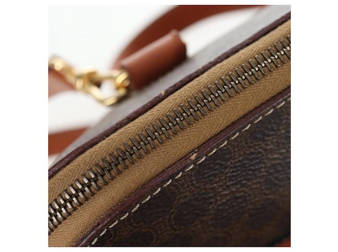 Céline CELINE Macadam Handtasche PVC 2way Braun Goldfarben Auth 207348V - Ansicht 10