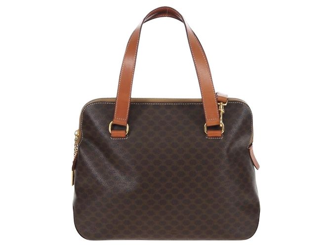 Céline CELINE Macadam Handtasche PVC 2way Braun Goldfarben Auth 207348V - Ansicht 13