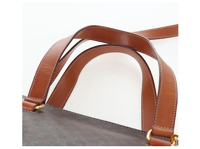 Céline CELINE Macadam Handtasche PVC 2way Braun Goldfarben Auth 207348V - Ansicht 14