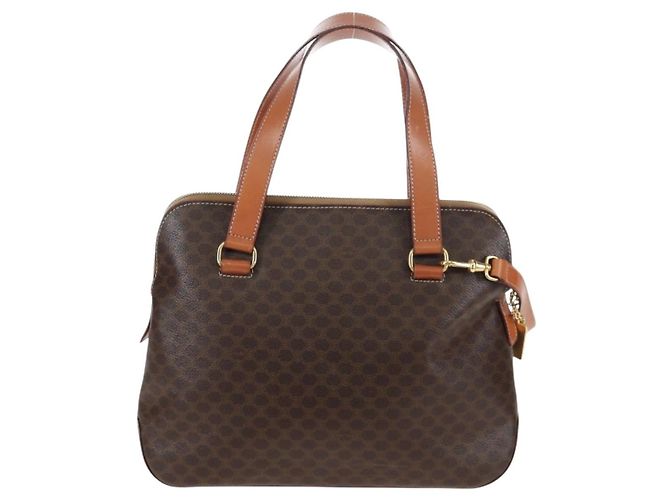 Céline CELINE Macadam Handtasche PVC 2way Braun Goldfarben Auth 207348V - Ansicht 2