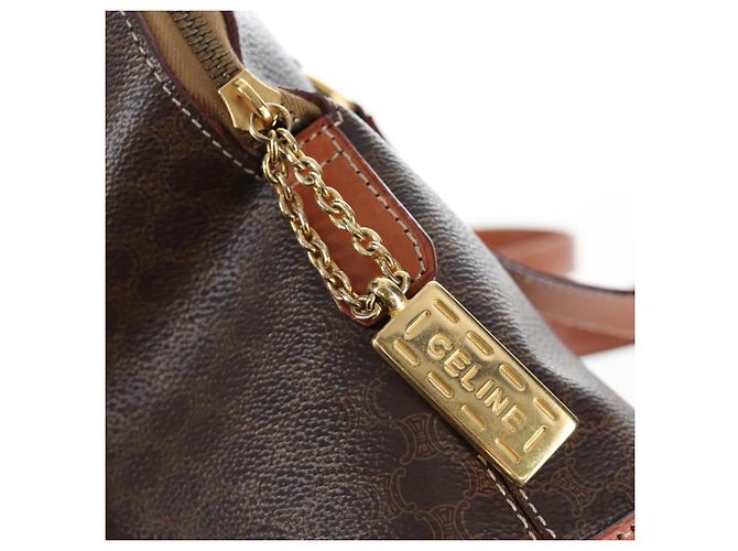 Céline CELINE Macadam Handtasche PVC 2way Braun Goldfarben Auth 207348V - Ansicht 21