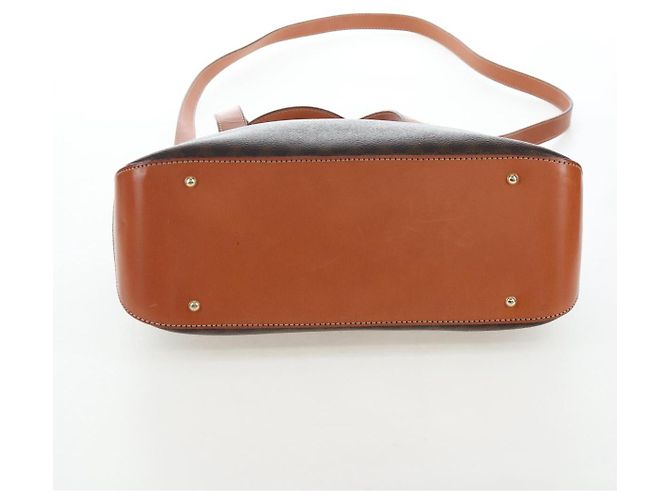 Céline CELINE Macadam Handtasche PVC 2way Braun Goldfarben Auth 207348V - Ansicht 5