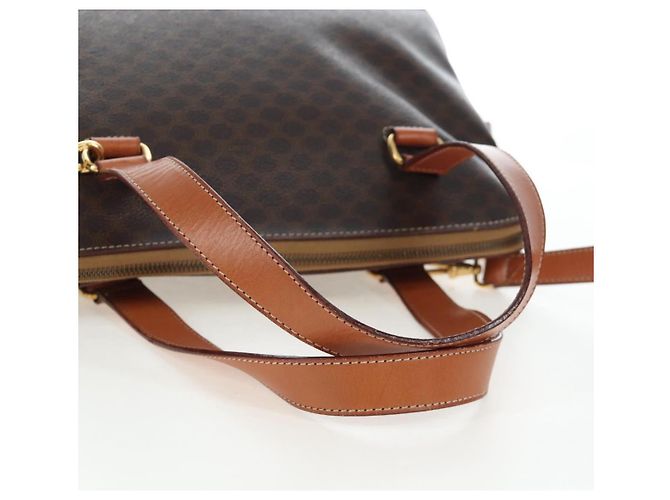 Céline CELINE Macadam Handtasche PVC 2way Braun Goldfarben Auth 207348V - Ansicht 7