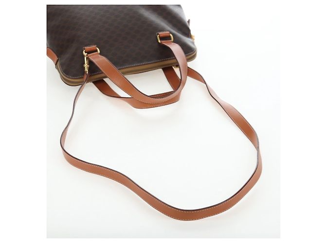 Céline CELINE Macadam Handtasche PVC 2way Braun Goldfarben Auth 207348V - Ansicht 8