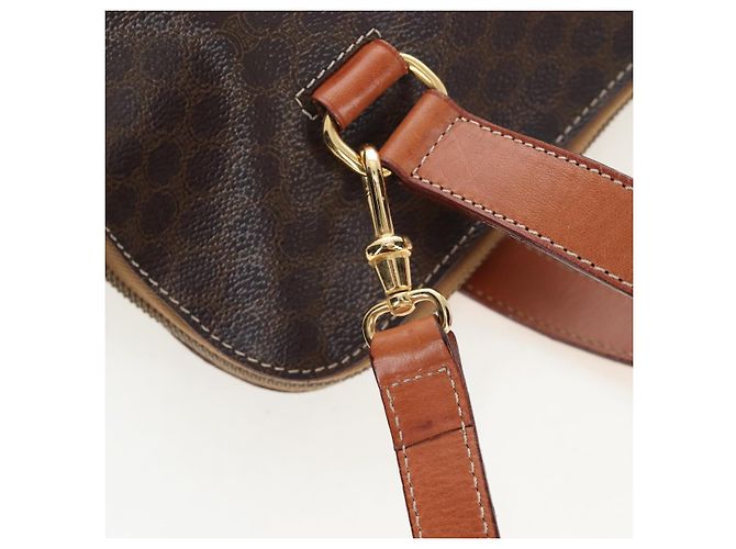 Céline CELINE Macadam Handtasche PVC 2way Braun Goldfarben Auth 207348V - Ansicht 9