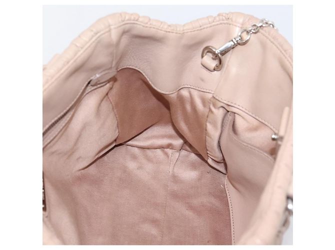 Bolsa de mão Miu Miu em couro 2way Beige Silver Auth 206656 Prata Bege - vista 22
