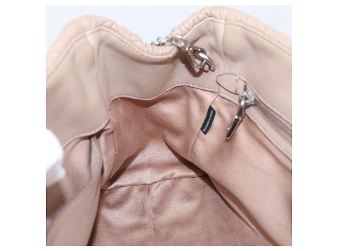 Bolsa de mão Miu Miu em couro 2way Beige Silver Auth 206656 Prata Bege - vista 23