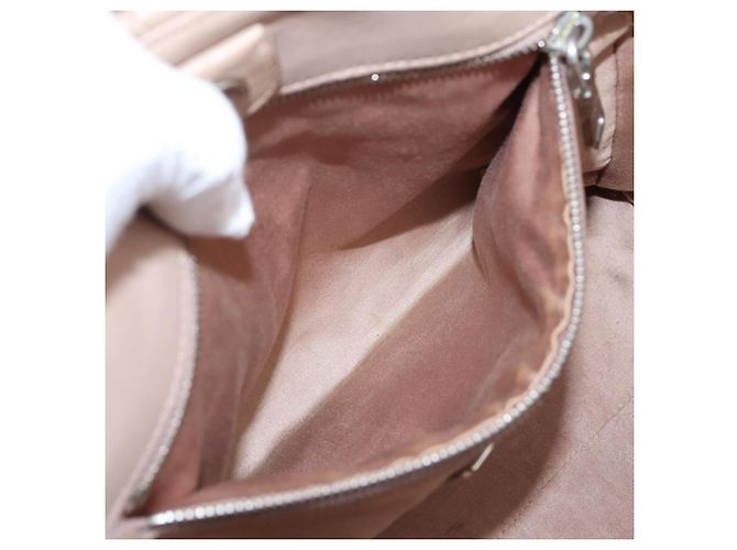 Bolsa de mão Miu Miu em couro 2way Beige Silver Auth 206656 Prata Bege - vista 25
