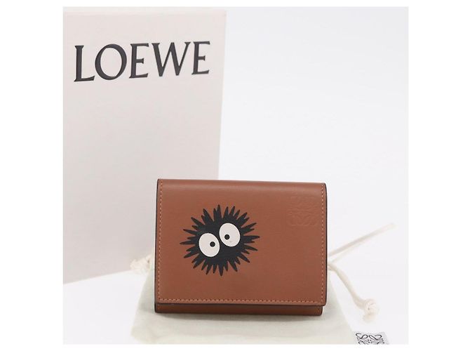 LOEWE Studio Ghibli Suswatari Cartera Cuero Brown Silver Auth 202509M Castaño Plata - vista 12