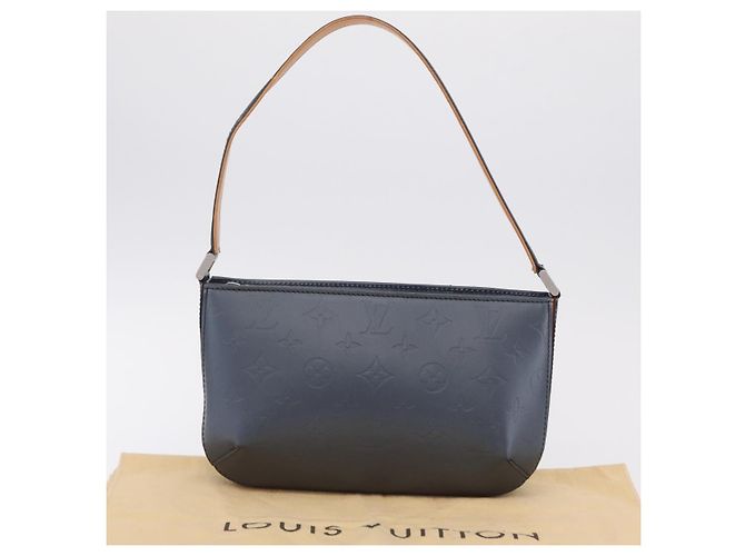 LOUIS VUITTON Monogram Mat Fowler Hand Bag Navy M55145 LV Auth 206717V Azul marino - vista 12