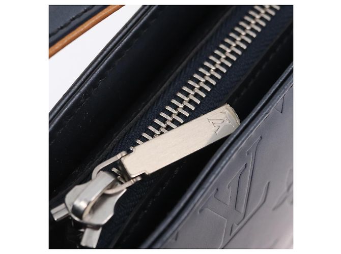 LOUIS VUITTON Monogram Mat Fowler Hand Bag Navy M55145 LV Auth 206717V Azul marino - vista 20