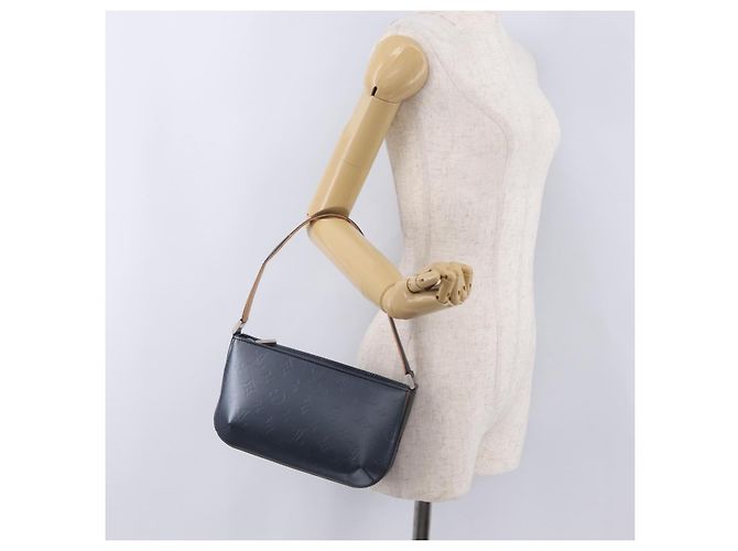 LOUIS VUITTON Monogram Mat Fowler Hand Bag Navy M55145 LV Auth 206717V Azul marino - vista 24