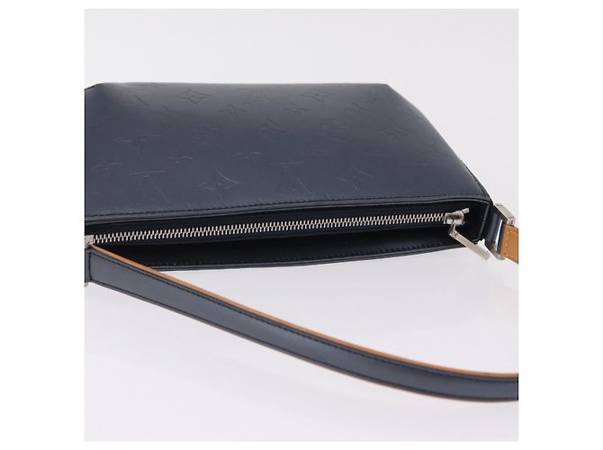 LOUIS VUITTON Monogram Mat Fowler Hand Bag Navy M55145 LV Auth 206717V Azul marino - vista 6