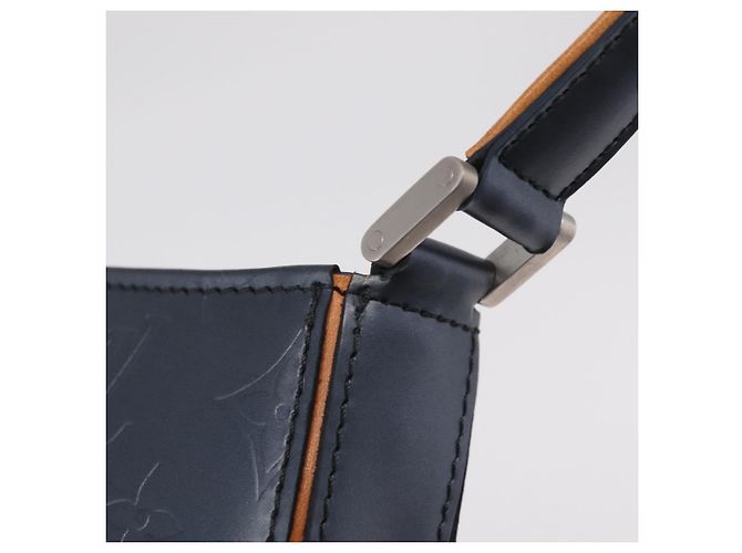 LOUIS VUITTON Monogram Mat Fowler Hand Bag Navy M55145 LV Auth 206717V Azul marino - vista 9