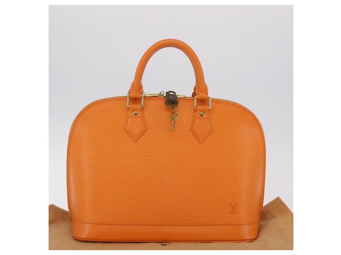 Borsa a mano LOUIS VUITTON Epi Alma Orange Mandarin M5214H LV Auth 204518V Arancione Grigio - vista 12