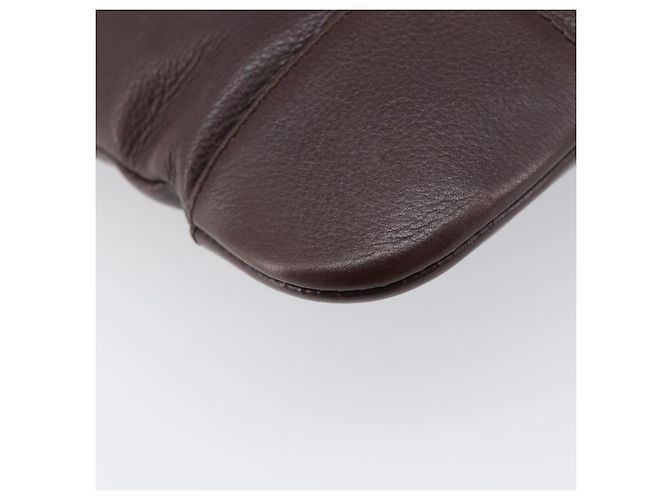 LOEWE Shoulder Bag Leather Brown Silver Auth 206761A Silvery - view 10