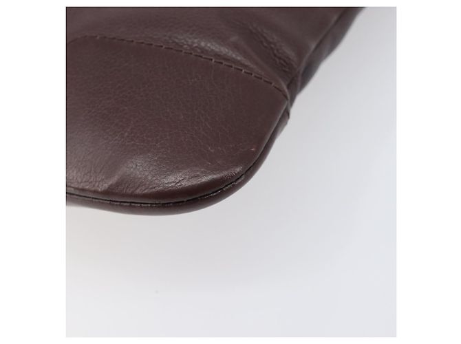 LOEWE Shoulder Bag Leather Brown Silver Auth 206761A Silvery - view 14