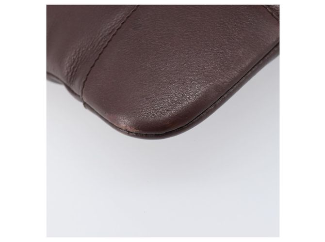 LOEWE Shoulder Bag Leather Brown Silver Auth 206761A Silvery - view 15
