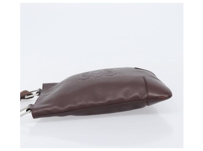 LOEWE Shoulder Bag Leather Brown Silver Auth 206761A Silvery - view 4