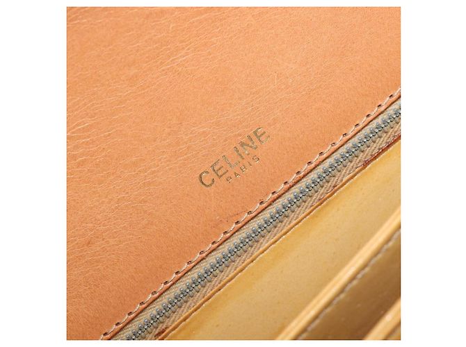16 Céline Borsa a tracolla CELINE Macadam Canvas Horse Carriage PVC Beige Gold Auth 206923 D'oro - vista 19