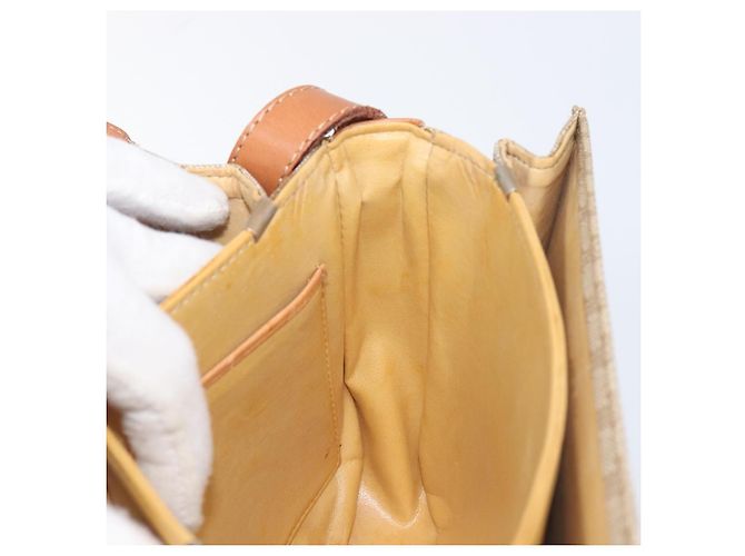16 Céline Borsa a tracolla CELINE Macadam Canvas Horse Carriage PVC Beige Gold Auth 206923 D'oro - vista 20