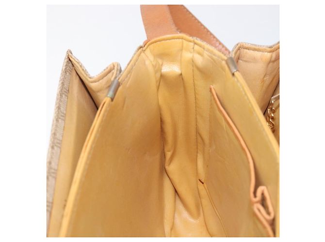 16 Céline Borsa a tracolla CELINE Macadam Canvas Horse Carriage PVC Beige Gold Auth 206923 D'oro - vista 21