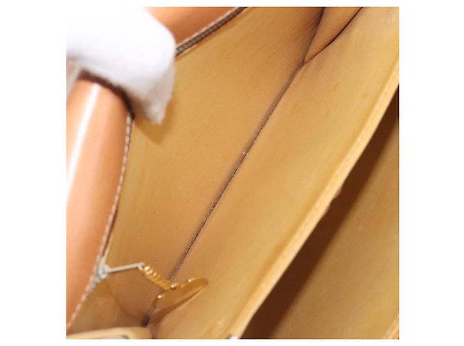 16 Céline Borsa a tracolla CELINE Macadam Canvas Horse Carriage PVC Beige Gold Auth 206923 D'oro - vista 22