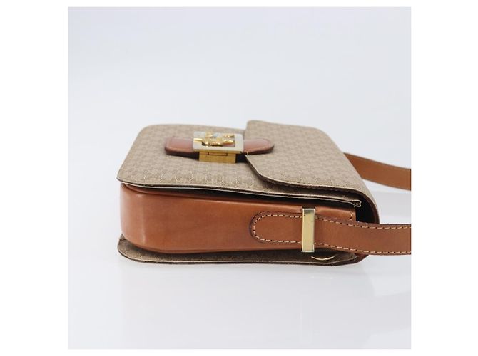 16 Céline Borsa a tracolla CELINE Macadam Canvas Horse Carriage PVC Beige Gold Auth 206923 D'oro - vista 3